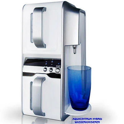 Ionizador de agua híbrido AQUACENTRUM base vaso de agua
