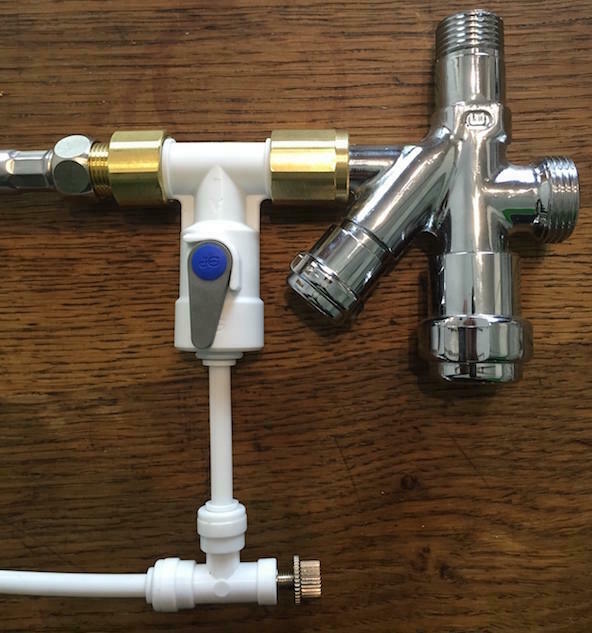 T-Stueck John Guest 3-8 zoll am Eckventil inkl Durchflussregulierung 600