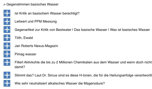 Gegenstimmen basisches Wasser FAQs