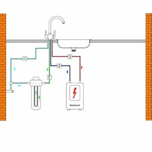 Installationsschema Niederdruck Dreiwegehahn L Auslauf Technische