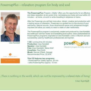 PowernaPlus vitality-program - Relaxation program for body and soul - Uwe Karstädt 400