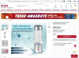 Αντιπρόσωπος Kopp Verlag Aquavolta H2 Turbo Booster για την παραγωγή υδρογόνου νερού