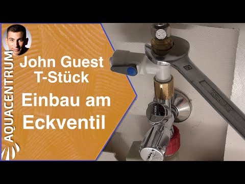 John Guest T-Stück: Installation am Kaltwasserventil 3/4"